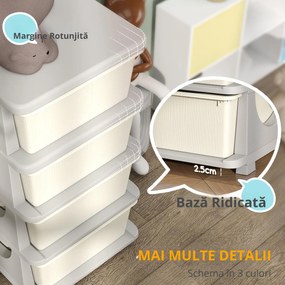HOMCOM Comodă 4 sert. Copii Crem | Aosom Romania