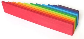 Jucărie de construcție Montessori din lemn cu model curcubeu