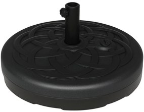 Outsunny Bază pentru Umbrele cu Stâlpi Ø38/48mm și Umplere cu 25 kg de Apă sau 35 kg de Nisip, Ø56x30.5 cm, Negru | Aosom Romania