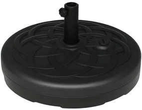 Outsunny Bază pentru Umbrele cu Stâlpi Ø38/48mm și Umplere cu 25 kg de Apă sau 35 kg de Nisip, Ø56x30.5 cm, Negru | Aosom Romania