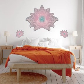 Autocolante de perete - Mandala de lotus gri-roz
