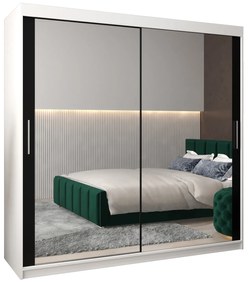 Dulap de haine 200 cm Toki 3 (alb mat + negru mat). 1065098