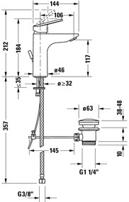 Duravit No. 1 baterie lavoar stativ crom N11020001010