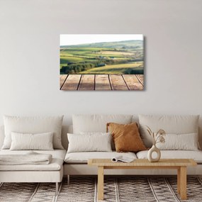 Tablou - Raft din lemn cu peisaj (90x60 cm)