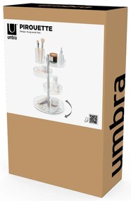 Organizator de baie pentru cosmetice/rotativ din plastic Pirouette – Umbra