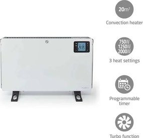 Nedis HTCO50WTW - Încălzitor electric/convector 750/1250/2000W/230V WT + DO