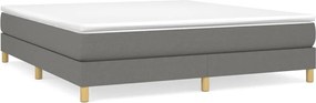 vidaXL Pat continental cu saltea, gri închis, 160x200 cm, țesătură