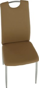 Scaun dining, piele ecologică bej/crom, ERVINA