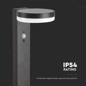 Lampă LED solară cu senzor LED/2W/3,7V IP54 3000K negru rotund