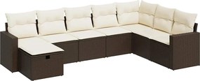 vidaXL Set canapele de grădină cu perne, 8 piese, maro, poliratan