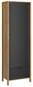 Dulap cu rafturi Bruselas (stejar craft auriu + negru) . 1116783