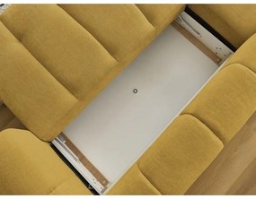 Colțar galben muștar extensibil/cu spațiu de depozitare (cu colț pe partea stângă/cu șezlong) Fuji – Bobochic Paris