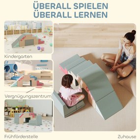 AIYAPLAY Set de 2 blocuri moi pentru copii mici, piele artificială, spumă, pentru cățărare, construcție, joacă, colorat | Aosom Romania