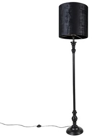 Lampă de podea clasică neagră cu abajur negru 40 cm - Classico