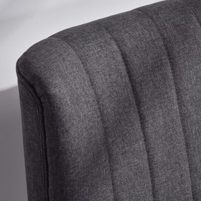 HOMCOM Canapea 2 Locuri din Material Textil fără Brațe cu Cusături, Canapea Compactă Modernă cu Picioare din Lemn de Cauciuc pentru Living, 117x56.5x77 cm, Gri Închis | Aosom Romania
