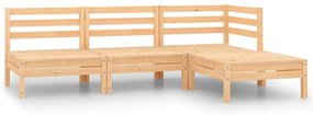 806617 vidaXL Set mobilier relaxare de grădină, 4 piese, lemn masiv de pin