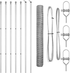 vidaXL Stâlp de gard. Argintiu 10 x 1,4 m ( plasă de 36 mm) Oțel