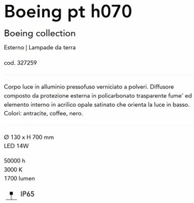 Stalp LED iluminat exterior IP65 Boeing pt H-70cm coffee