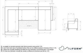 Colțar gri antracit extensibil/cu spațiu de depozitare (cu colț pe partea stângă/în formă de "U") Classy Sophie – Miuform