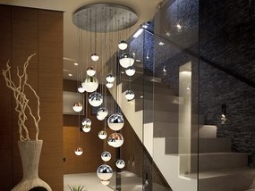 LUSTRA XXL cu 27 pendule LED, H-300cm, DIMABILA prin BLUETOOTH Sphere
