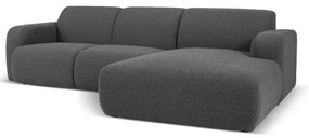 Colțar gri închis cu tapițerie din stofă bouclé (colț dreapta) Molino – Micadoni Home