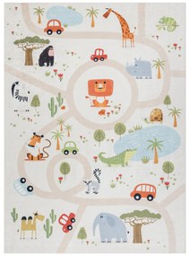 BAMBINO 1165 covor lavabil Grădină zoologică pentru copii anti-alunecare bej - SECUNDAR-COTATI PRODUSUL