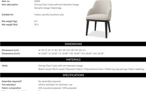 Scaun elegant design LUX Costa, Kempton beige