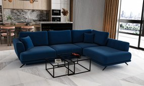 Coltar extensibil cu spatiu pentru depozitare, 276x191x90 cm, Larde R03, Eltap (Culoare: Bleu texturat - Borneo 38)