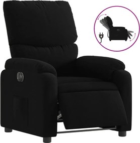 vidaXL Fotoliu rabatabil electric, negru, material textil