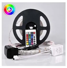 Banda LED RGB reglabilă exterior 5m LED/14W/12V IP65 + telecomandă