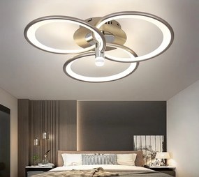 Lustra LED Cu Telecomanda, Elit's, ARGINTIU, wifi 2.4G Lumina/rece/calda/neutra intensitate reglabila