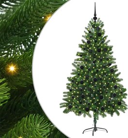 vidaXL Brad de Crăciun cu 300 LED cu suport Verde 180 cm PE