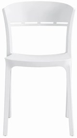 Set de sufragerie 1+4, masa alba BERGEN 120x80cm si scaun alb din plastic COCO