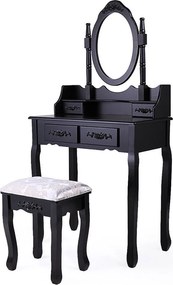 Masuta de toaleta Rome cu taburet-negru