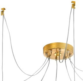 Lustră pe lanț RAGGIO 8xE14/25W/230V 24K aurie Kolarz 6009.30830