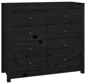 Dulap lateral, negru, 100x40x90 cm, lemn masiv de pin 1, Negru, 100 x 40 x 90 cm