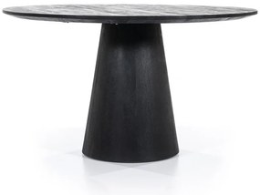 Masa rotunda dinlemn de mango Aron 130x76 cm neagra