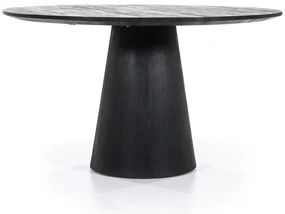 Masa rotunda dinlemn de mango Aron 130x76 cm neagra