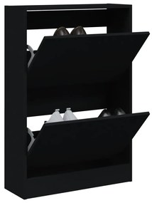 Pantofar, negru, 60x21x87,5 cm, lemn compozit