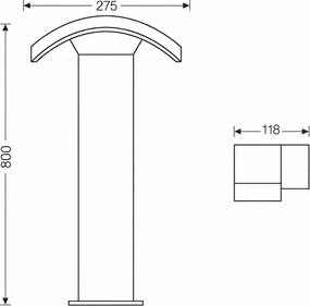 Lampă LED de exterior Brilagi ARCELO LED/9W/230V 80 cm IP54