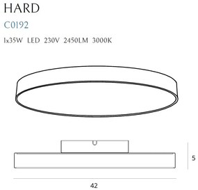 Plafoniera LED moderna cu telecomanda HARD 42cm