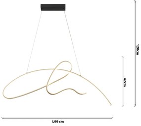 Lustră LED pe cablu ONLI SIGN LED/42W/230V 4000K auriu
