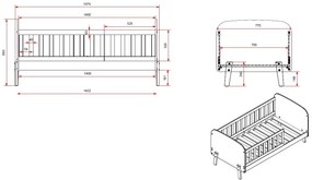 Set KIDDY format într-un Pat copii pentru copii mici (70x140) cu sertar.