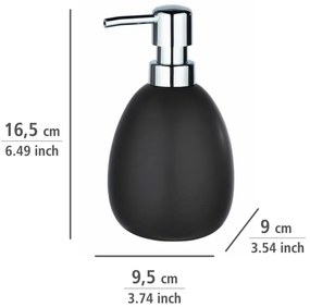 Dozator din ceramică pentru săpun Wenko Polaris, negru mat