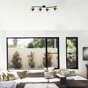 Lustra 4 spoturi design romatic LACEY negru/alb/crom 5344 RX