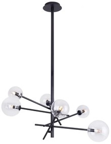 Lustra design industrial, minimalist Lollipop 6L negru P0395 MX