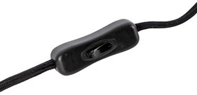 Lampa de masă de design neagră cu sticlă fumurie - Dome