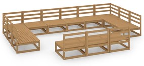 3076192 vidaXL Set mobilier de grădină, 13 piese, lemn masiv de pin