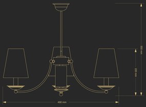 Candelabru 3 brate design clasic realizat manual N
