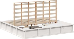 vidaXL Cadru de pat Alb 180 x 200 cm Lemn de pin masiv